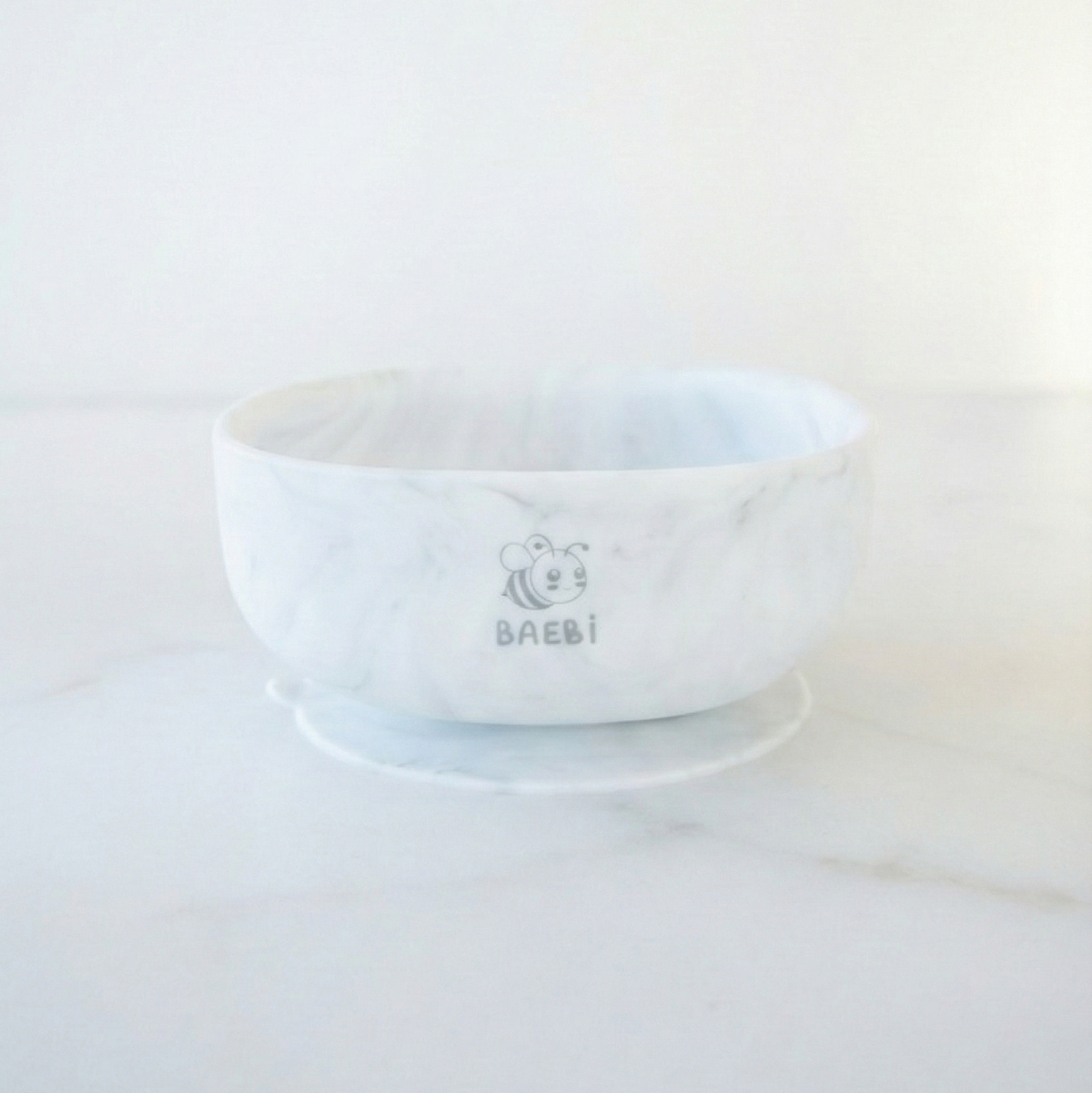 Bumble Skål m Sugekop, White Marble