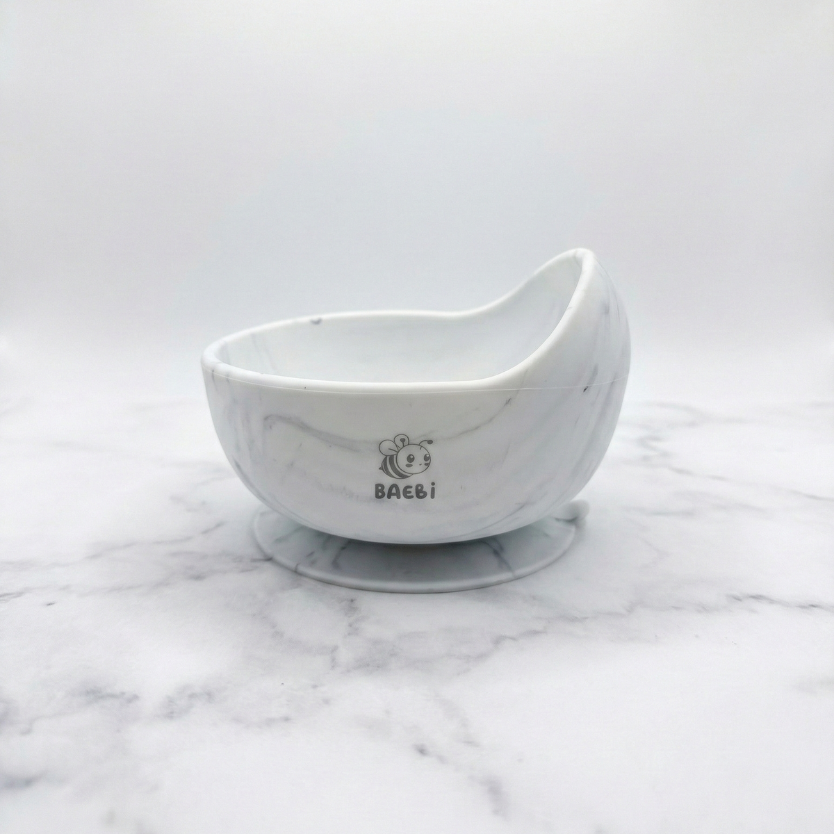 Scoop Skål m Sugekop, White Marble